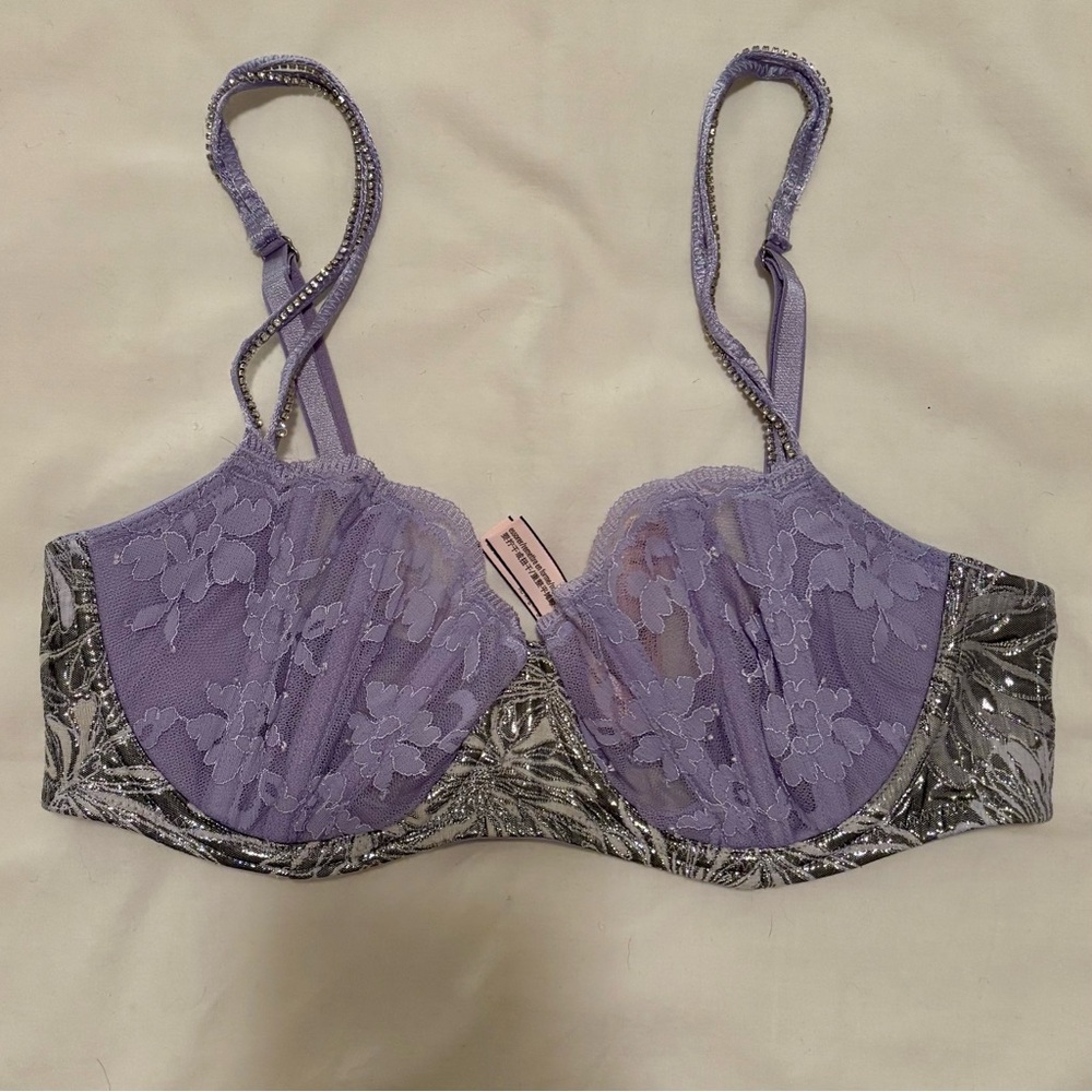 Victoria's Secret Lavender Lace and Silver Embellished Underwire Bra